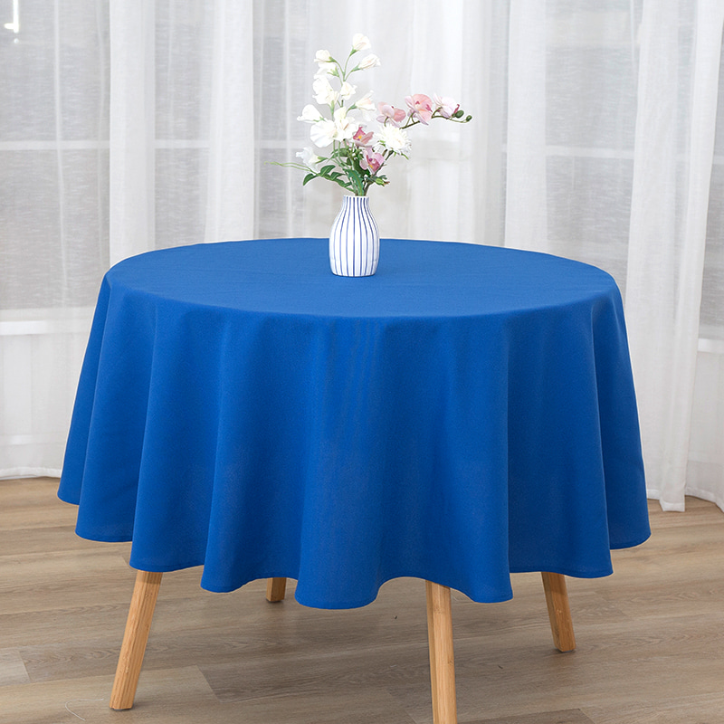 Runde 217GSM Polyester garn Fast farve bryllups banket duge