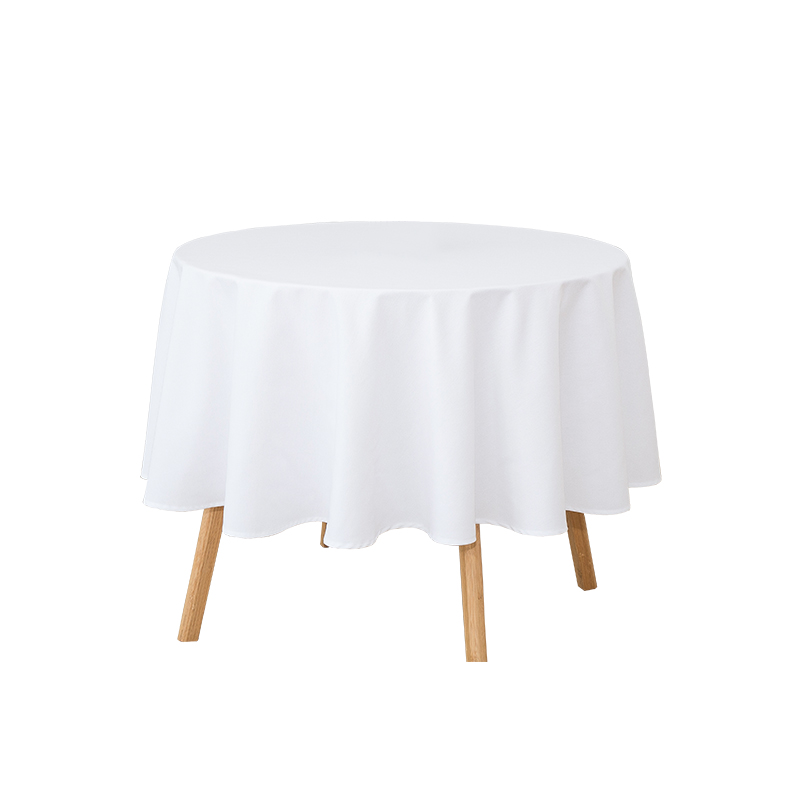 Runde 217GSM Polyester garn Fast farve bryllups banket duge