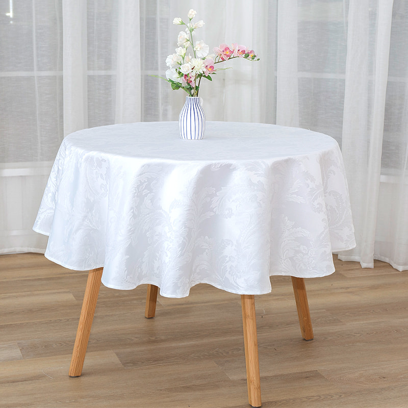 R160cm geometrisk grå cirkulær jacquard -duge