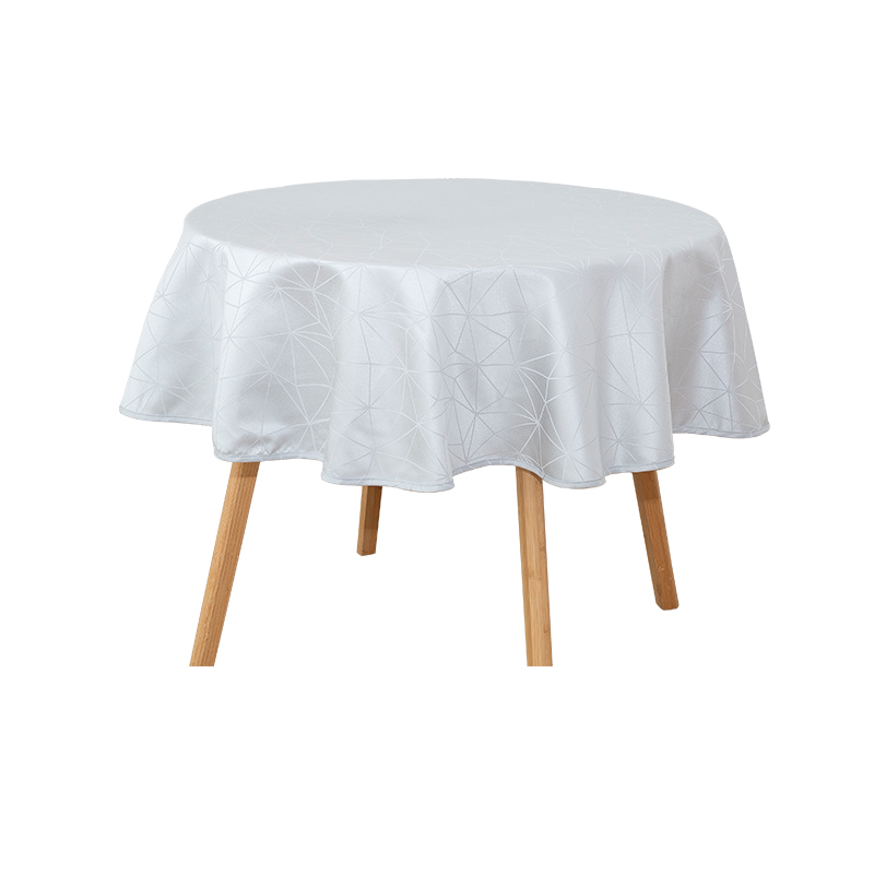 R160cm geometrisk grå cirkulær jacquard -duge