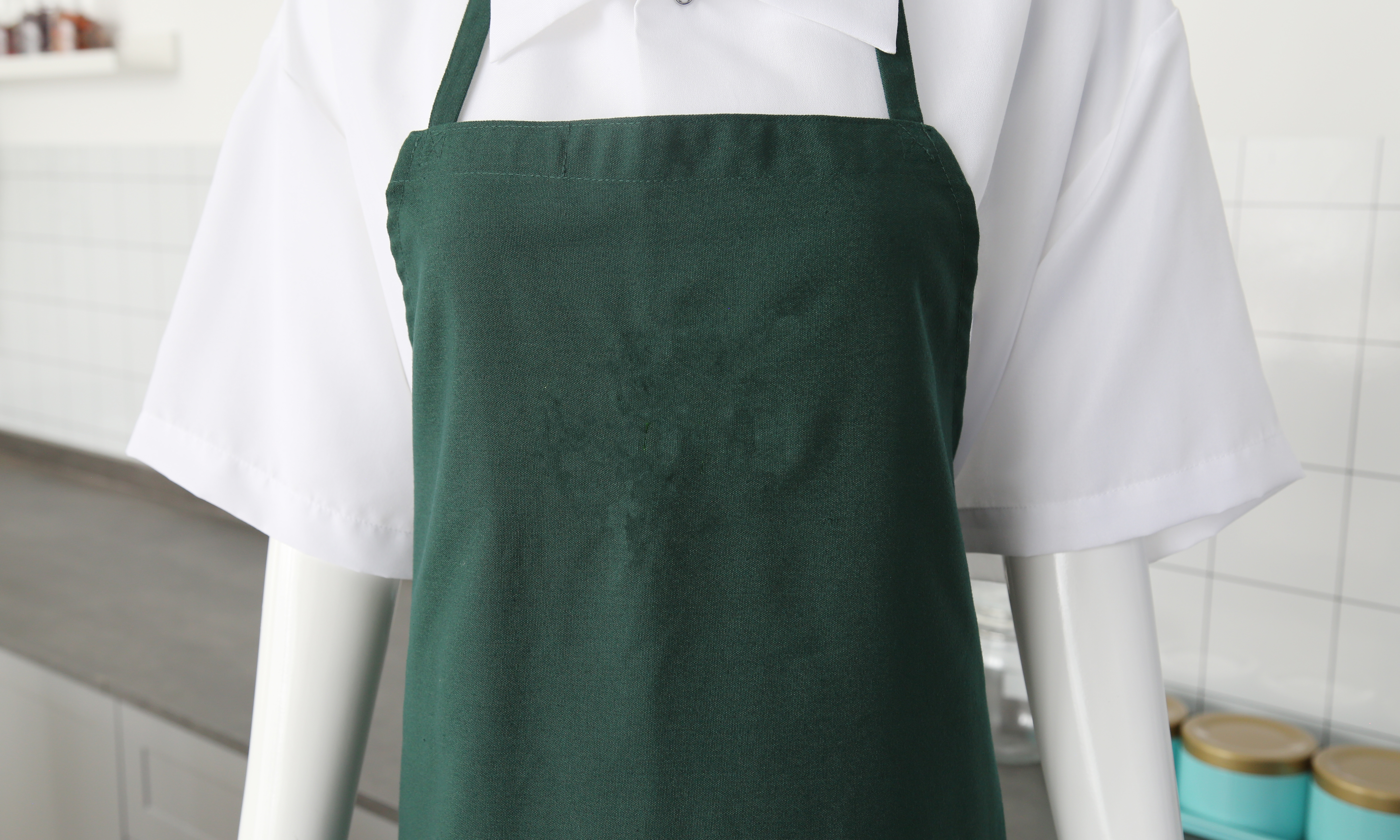 Forest Green Polyester Bib forklæde uden lomme