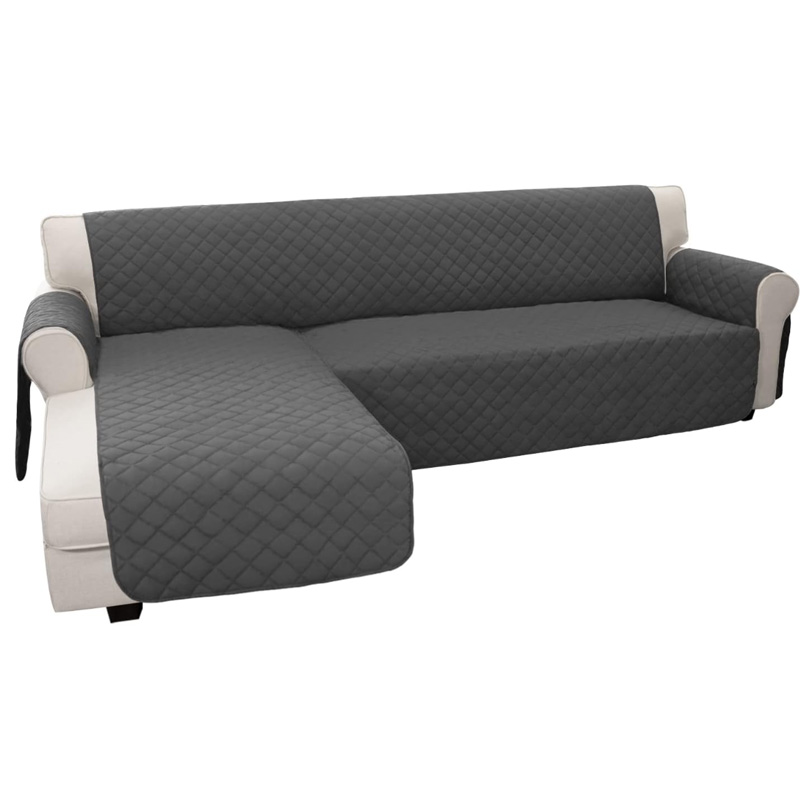 L-formet quiltet ikke-skridsikker sofa-dækning